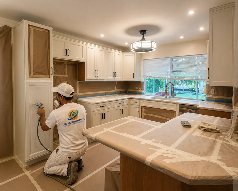 Refinished kitchen cabinets