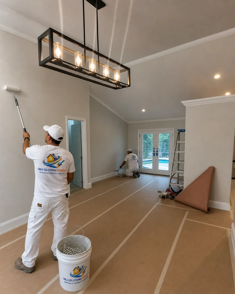 Interior painting in progress